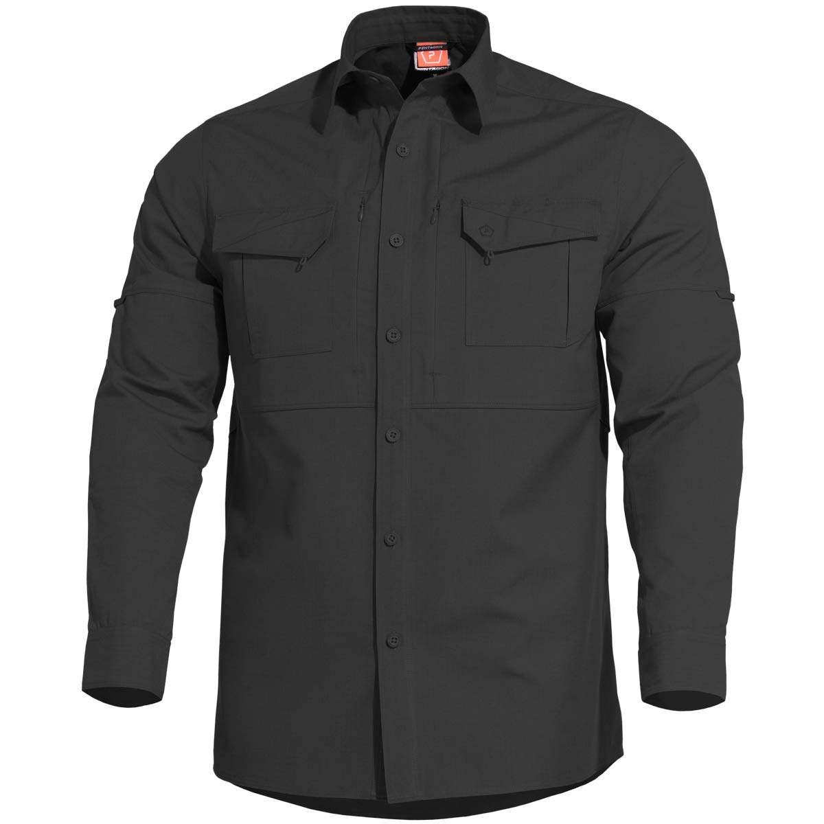 Pentagon Plato Tactical Shirt for Men - Durable Military Combat Shirt, Moisture Wicking & Breathable - Perfect for Outdoor Activities, Hiking, Hunting & Airsoft (Black)