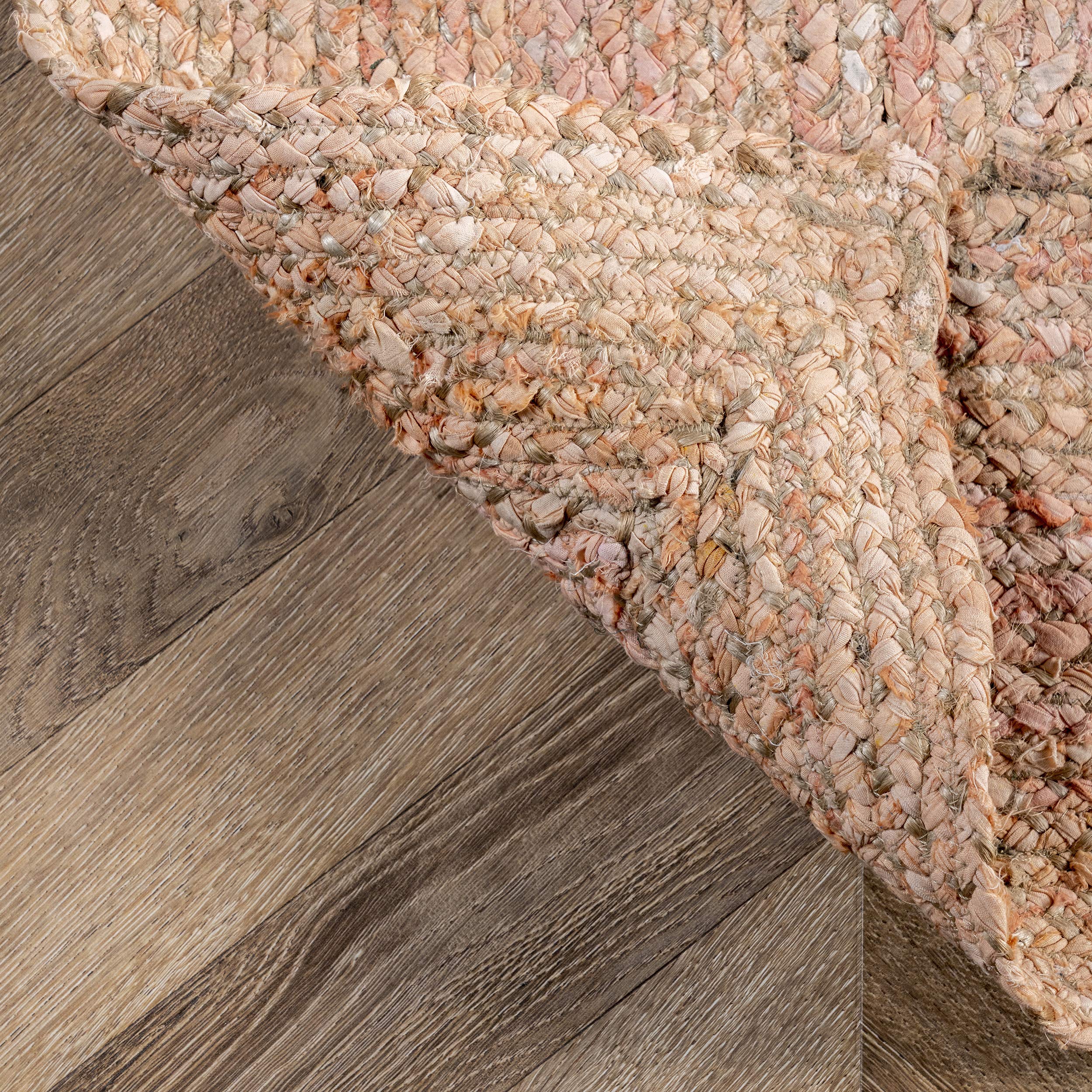 nuLOOM Hand Braided Otelia Denim and Jute Area Rug 5'x8' - Soft Beige Bohemian Style Rug for Living Room, Bedroom, or Dorm Decor
