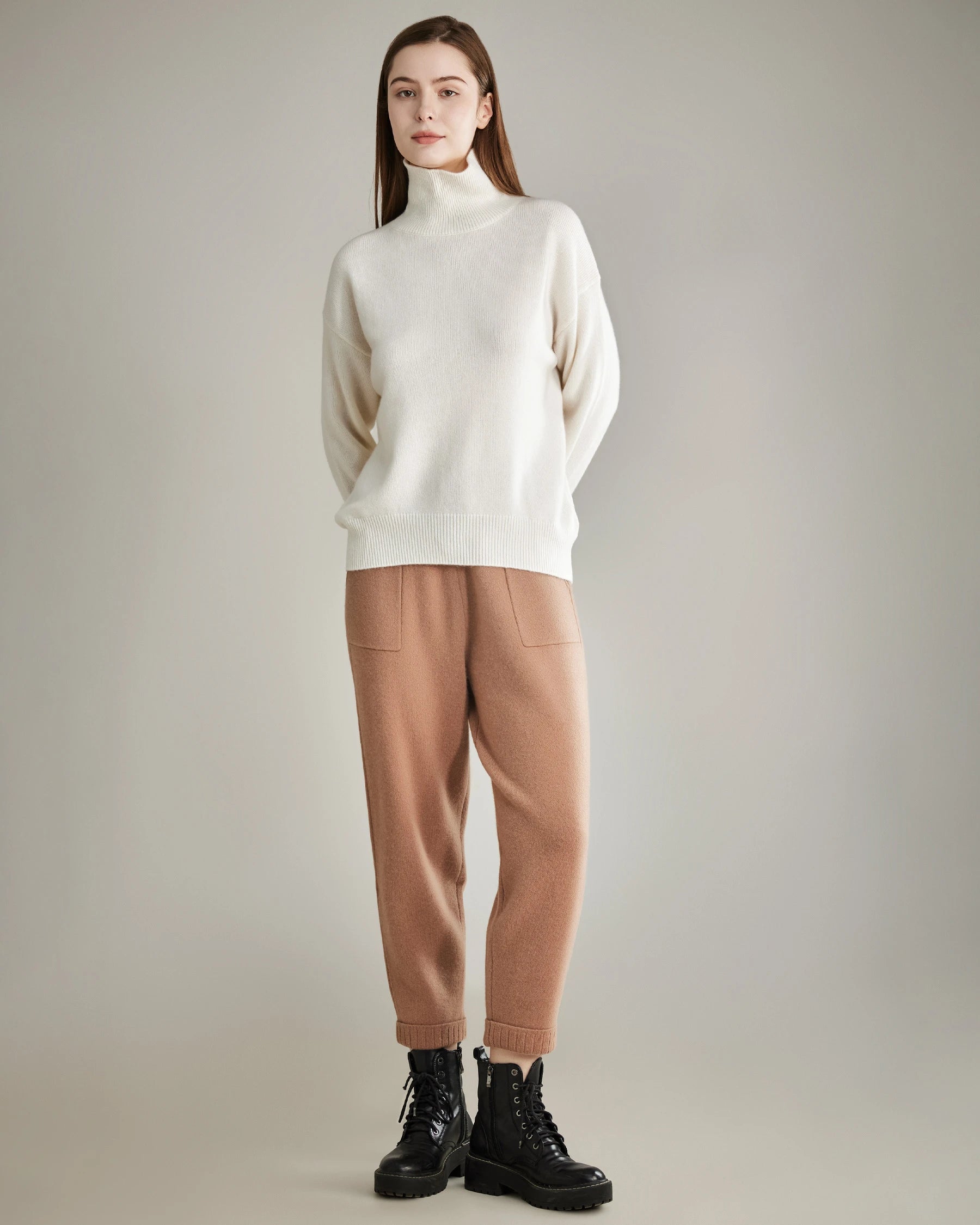 Premium Loose Fit Casual Cashmere Pants for Women - Soft & Comfortable Winter Lounge Pants - Perfect for Home, Travel & Relaxation
