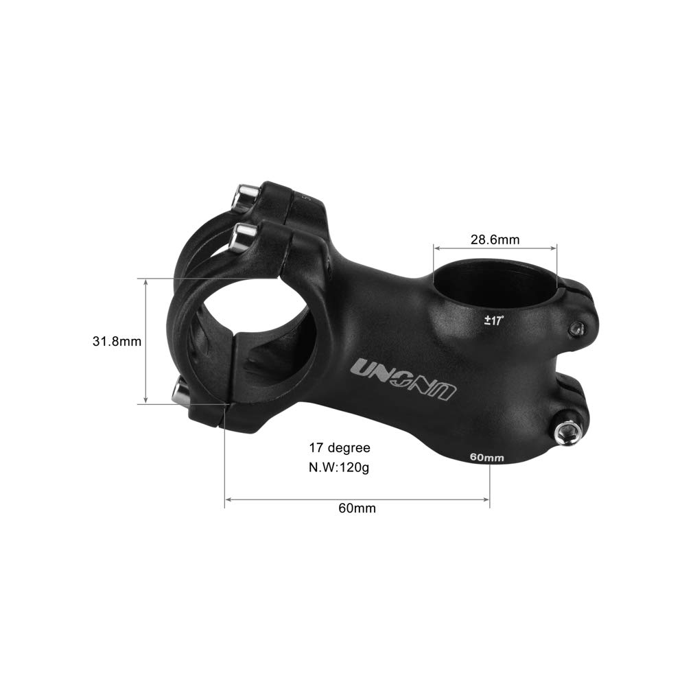 BESNIN 17° Bike Stem - 31.8mm x 60/70/90/110/130mm MTB Handlebar Stem for Mountain, Road, BMX Bikes | Durable Aluminum Alloy Cycling Component for Trail Riding, Commuting & Urban Cycling