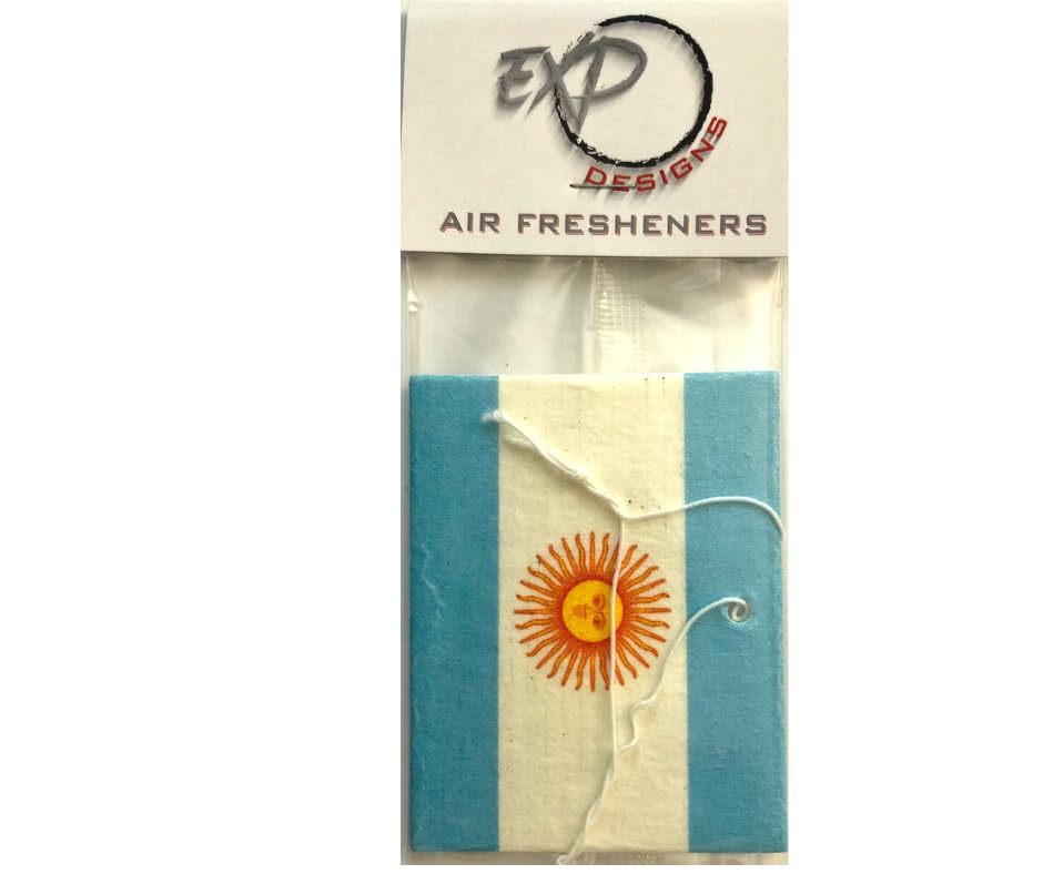 Argentina Flag Car Air Freshener - Long Lasting Fragrance for Vehicles, Home & Office | Perfect for Soccer Fans, Travel Enthusiasts & Patriotic Decor