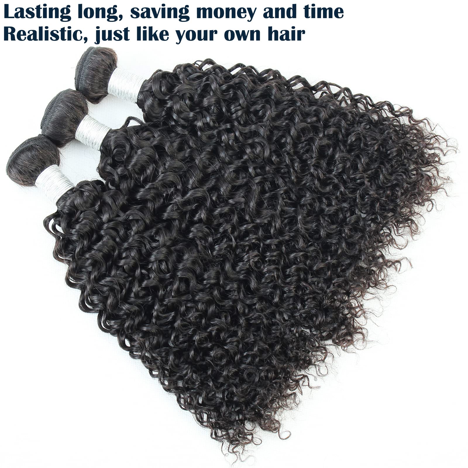 12A Brazilian Human Hair Bundles 22 24 26 Inch - 100% Unprocessed Remy Hair Extensions with Jerry Curl for Natural Look - Perfect for Weaving, Styling, and Special Occasions