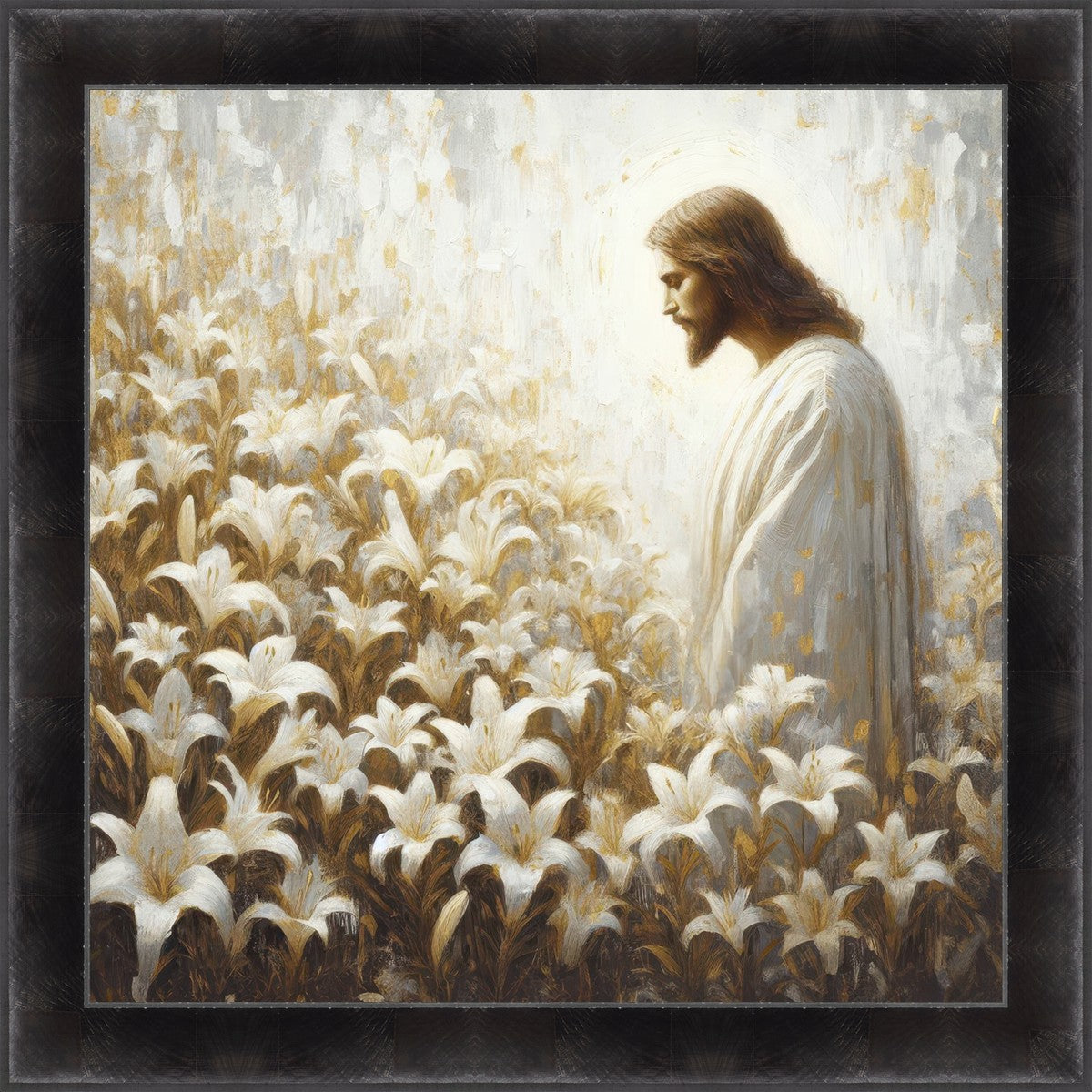 Consider The Lilies Large Wall Art - Elegant Floral Canvas Painting for Living Room, Bedroom & Office Decor - Perfect Gift for Home Interior Design