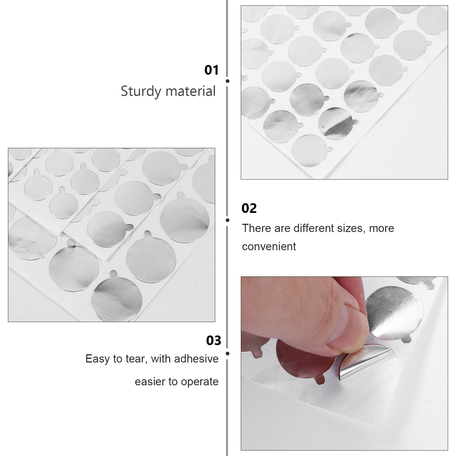 EXCEART Self-Adhesive Aluminum Foil Sealing Stickers - 6 Sheets Heat-Resistant Bottle Stoppers for Candle Making, DIY Crafts, Home Brewing & Cosmetic Containers | Perfect for Mason Jars, Essential Oils & Homemade Gifts