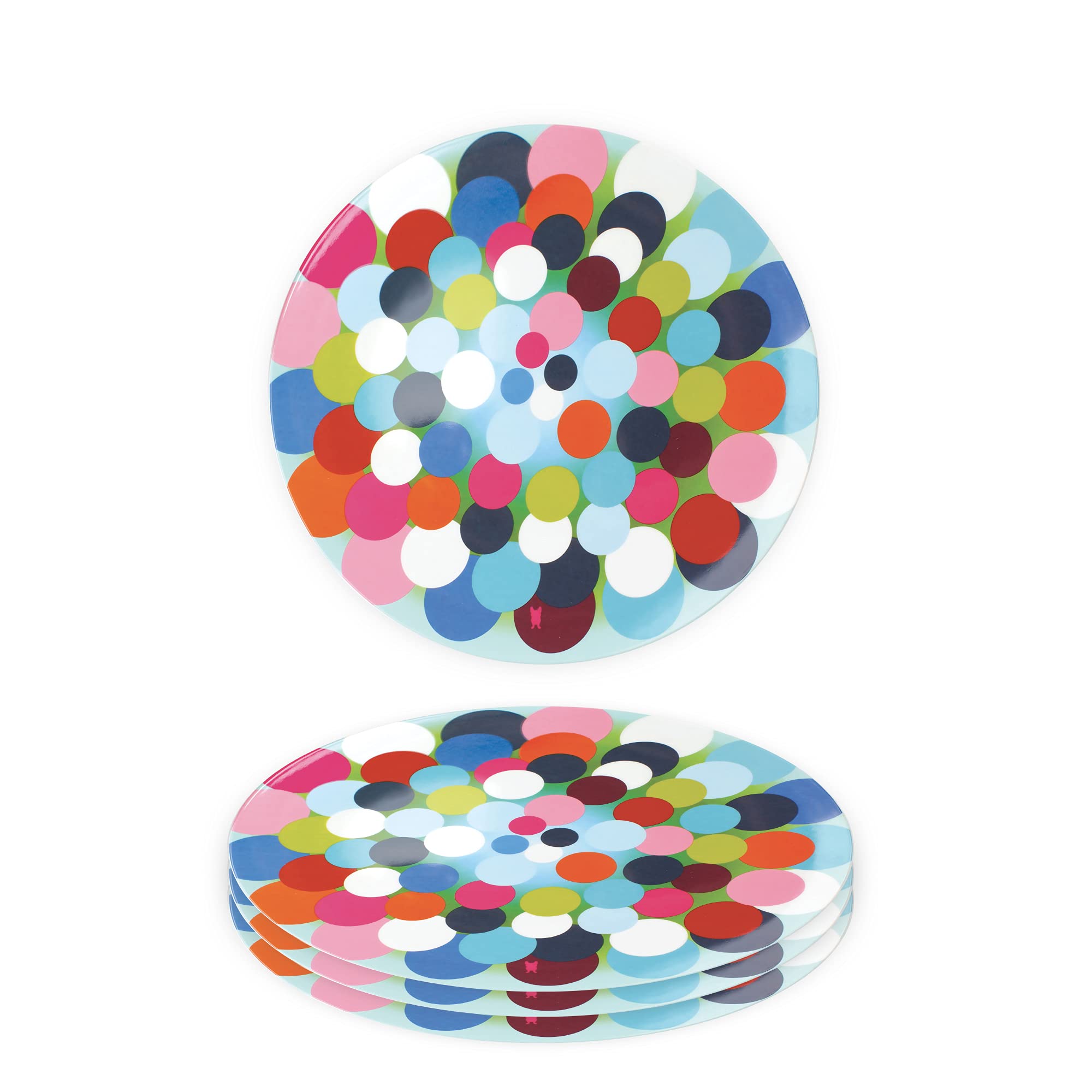 French Bulldog Melamine Plates Set of 4 - 9 Inch Durable Salad Plates for Indoor & Outdoor Dining - BPA-Free Dishware for Picnics, BBQs, and Daily Use - Bindi