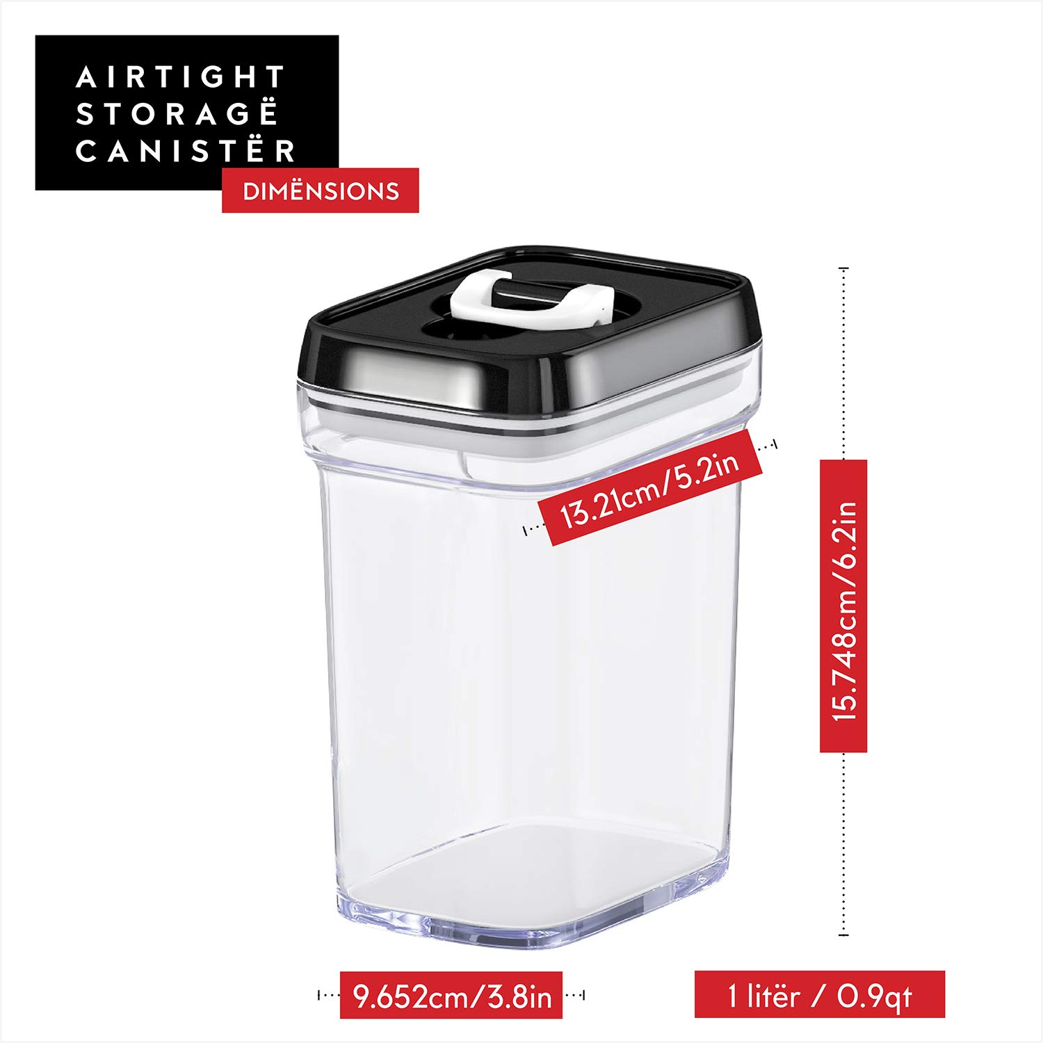DWËLLZA 6-Piece Airtight Food Storage Containers Set with Lids - BPA-Free Clear Plastic Kitchen Organizers for Pantry, Flour, Sugar, Cereal & Dry Food - Keep Food Fresh & Dry - Perfect for Meal Prep, Baking & Home Organization