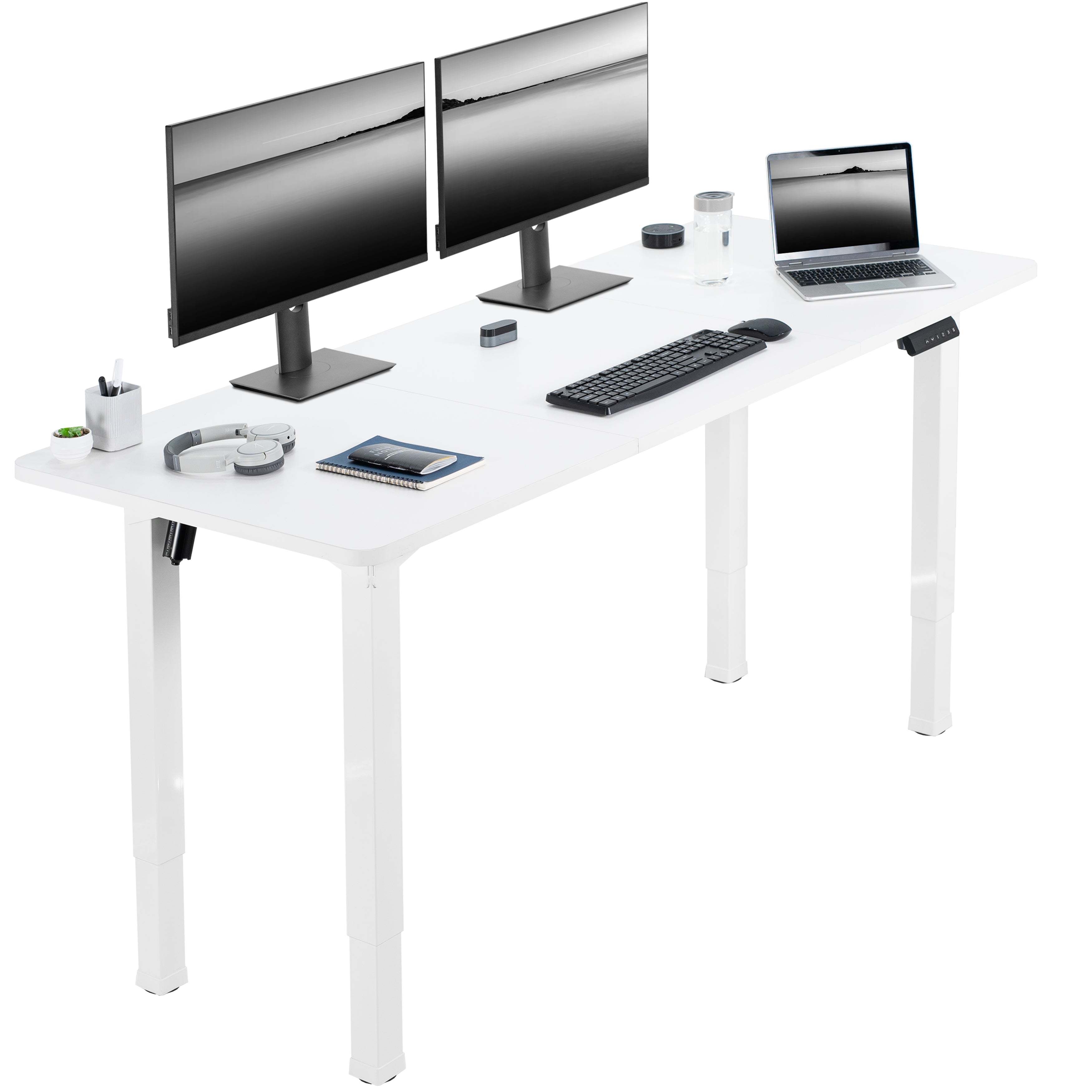 E4 Series 71 x 30 Inch Dual Motor Electric Standing Desk with 4 Legs - Perfect for Home Office, Gaming Setup & Workspace Ergonomics