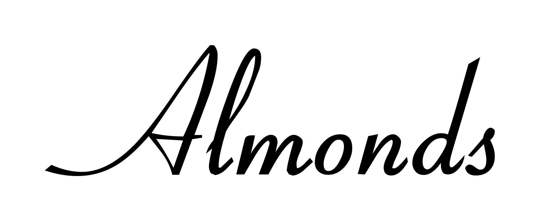 5W x 1.5H Almond Label Sticker - Black Retro Font Die Cut Vinyl Decal for Kitchen Organization & Pantry Storage - Perfect for Jars, Containers and Spice Racks
