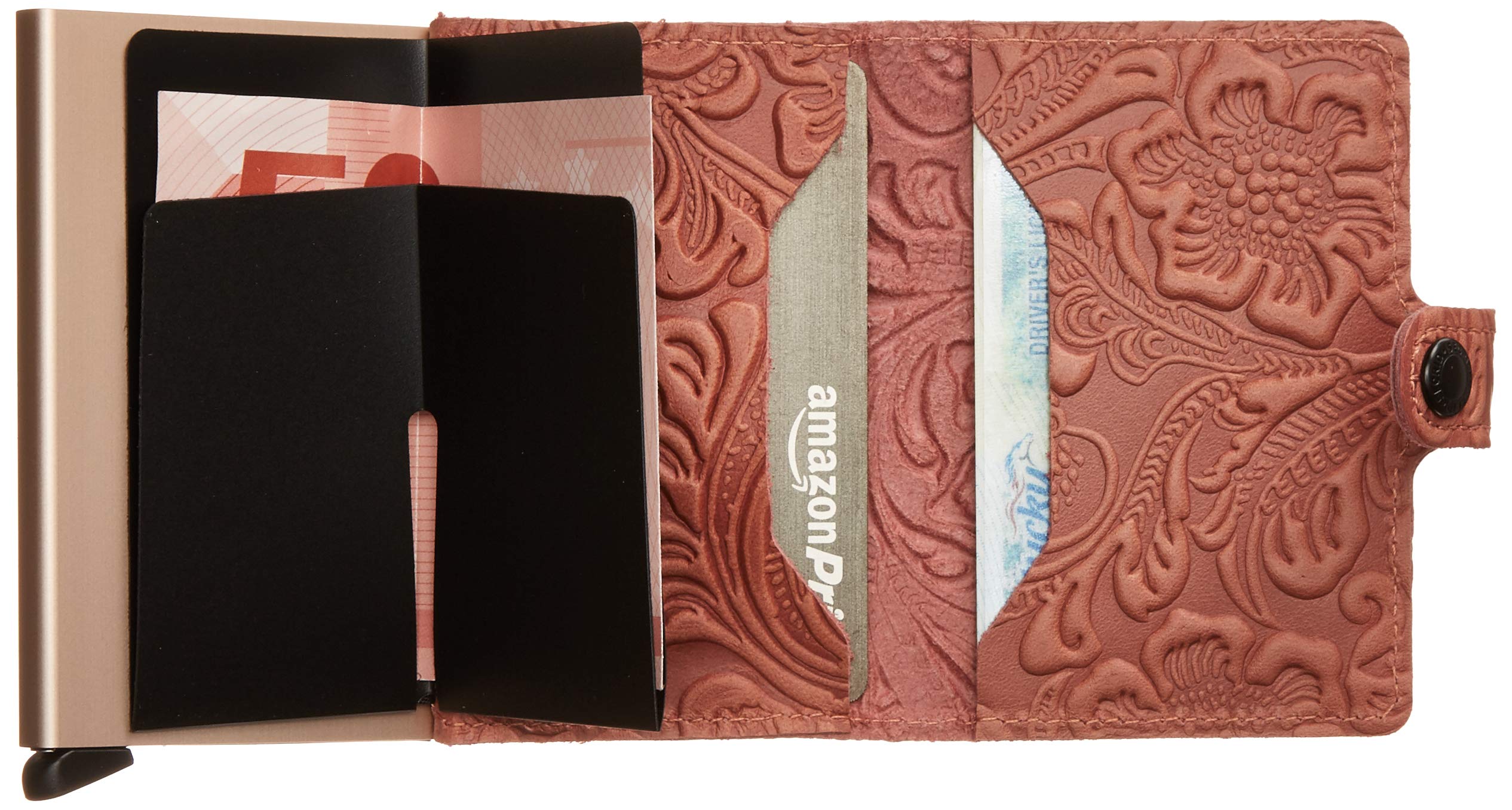 SECRID Mini Wallet Genuine Leather RFID Blocking Card Holder - Slim Rose Gold Card Case for 12 Cards | Perfect for Travel, Business & Everyday Use