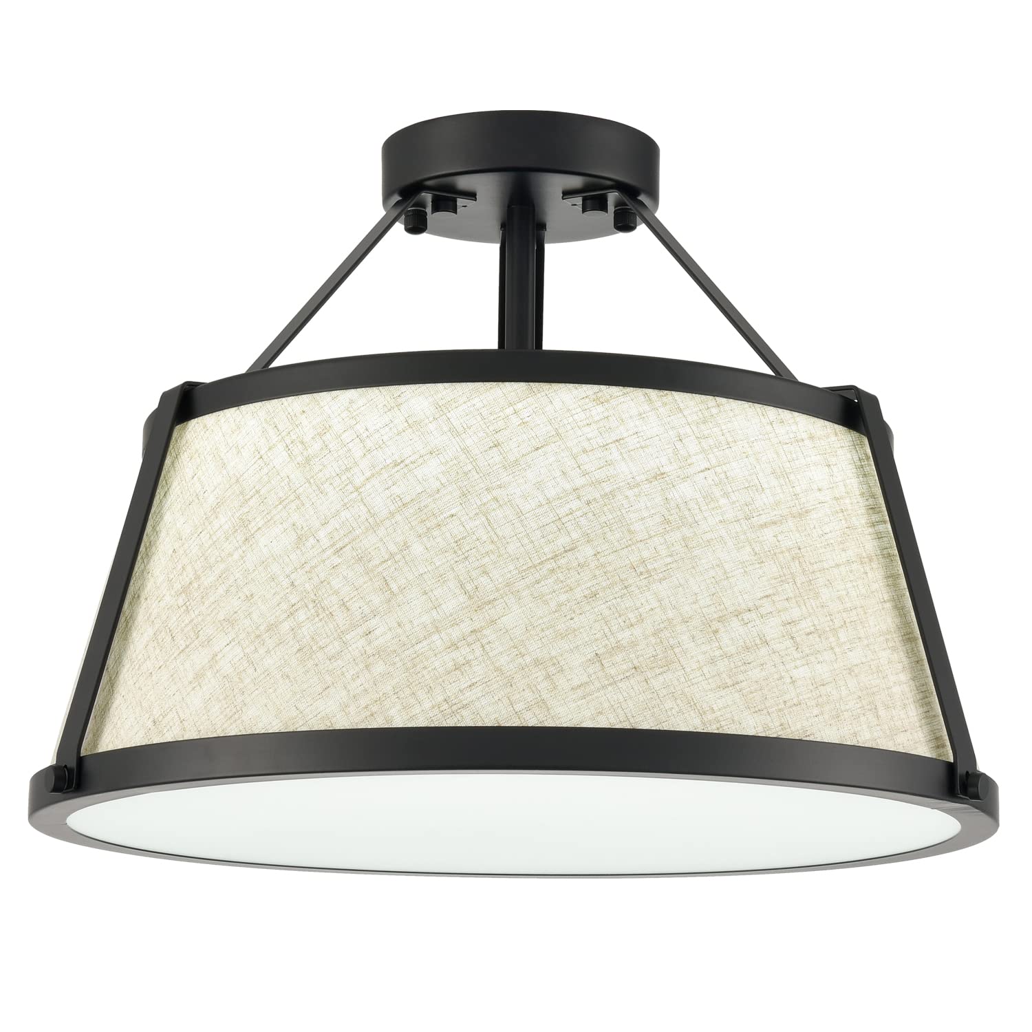 DANSEER Black Dimmable LED Drum Flush Mount Ceiling Light - Perfect for Bedroom, Hallway, Living Room & Entryway Lighting | Modern Home Decor