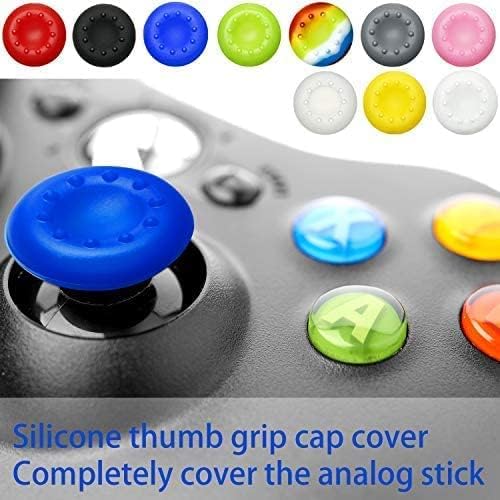 24-Pack Anti-Slip Silicone Thumb Grips for PS4/PS5/Xbox 360/One/Series X/S Controllers | High-Sensitivity Joystick Caps Replacement | Perfect for Gaming, Streaming & Long Play Sessions