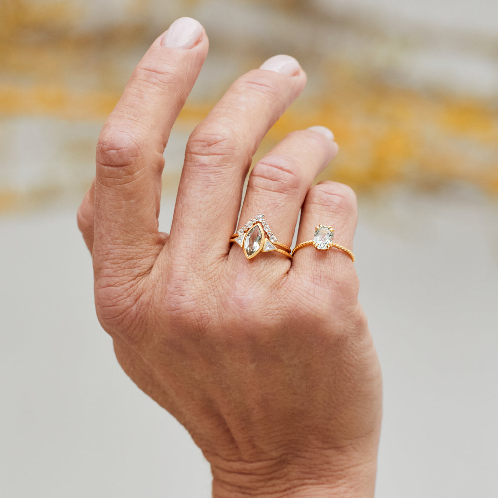 Lucia Green Amethyst Twisted Band Ring for Women | Elegant Bohemian Jewelry | Perfect for Weddings, Parties & Everyday Wear