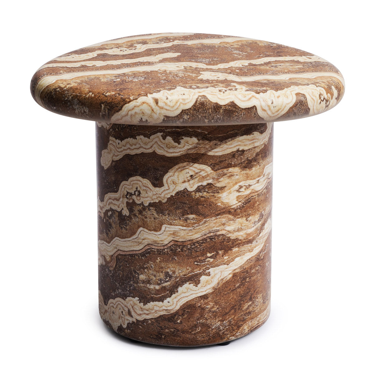 Azzurra Side Table with Tiger Onyx Finish - Modern End Table for Living Room, Bedroom & Office Decor
