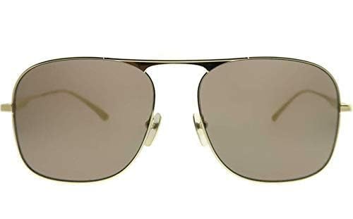 Gucci Round Sunglasses for Women & Men - Gold Frame UV Protection - Stylish Retro Sun Glasses for Beach, Driving & Outdoor Activities