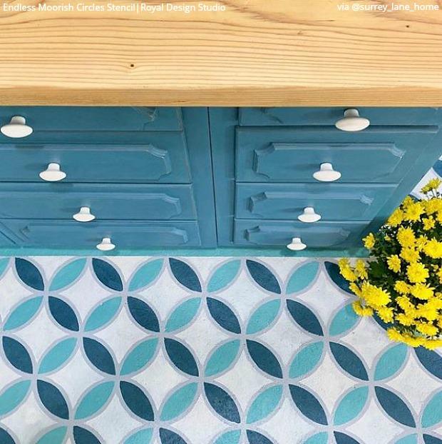 Endless Circles Lattice Moroccan Stencil - DIY Wall Art, Furniture Painting & Home Decor Template for Creative Projects