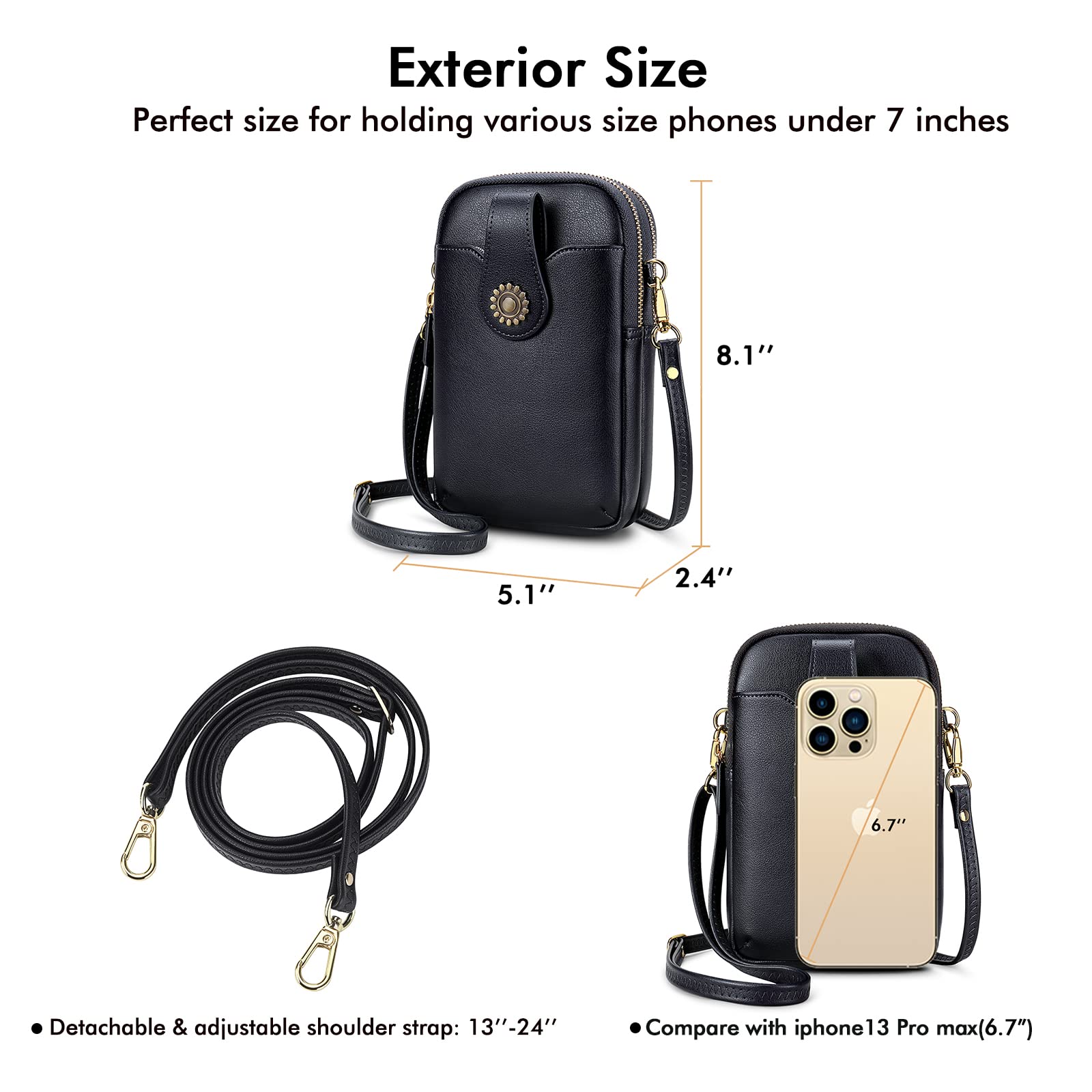 Lightweight Small Crossbody Bag for Women - Mini RFID Shoulder Purse with Zip Wallet & Phone Pocket | Perfect for Travel, Shopping & Everyday Use