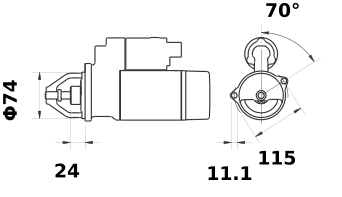 MAHLE Letrika (Iskra) Starter Motor 24VDC 2.5kW - AZE2156 11.131.265 - Heavy Duty Truck & Bus Engine Starter Replacement Part for Reliable Cold Weather Starting