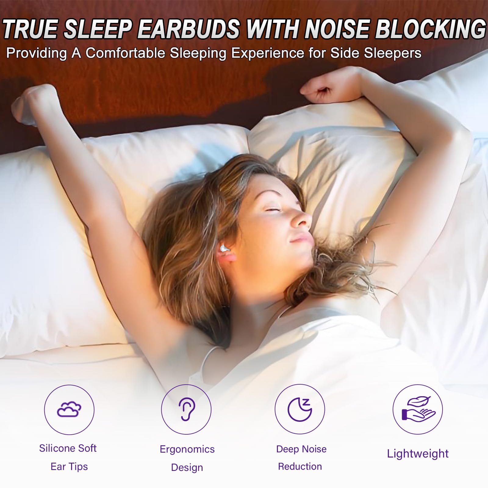 Mini Wireless Sleep Earbuds for Side Sleepers - Ultra Thin Noise Blocking Bluetooth 5.3 Headphones, Waterproof Invisible Earphones for Small Ears | Perfect for Travel, Meditation & Nighttime Relaxation