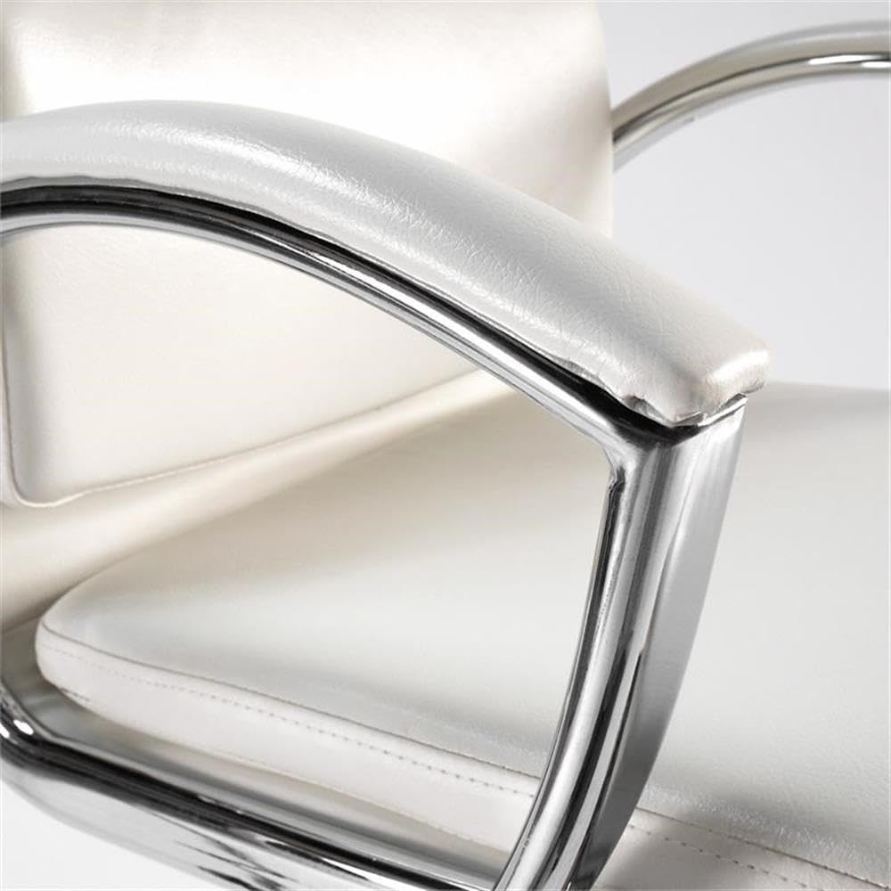 Premium White Leather Executive Desk Chair - Bush Business Furniture Echo High Back Ergonomic Office Chair for Home & Corporate Workspaces