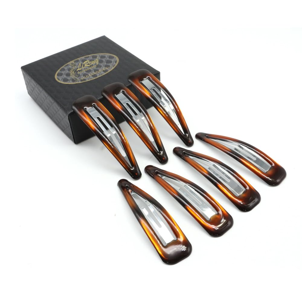 Dofash 12PCS Metal Tortoise Hair Clips for Women - 7CM/2.76IN Snap Hair Grips, Hair Accessories for Daily Styling, Work & Special Occasions