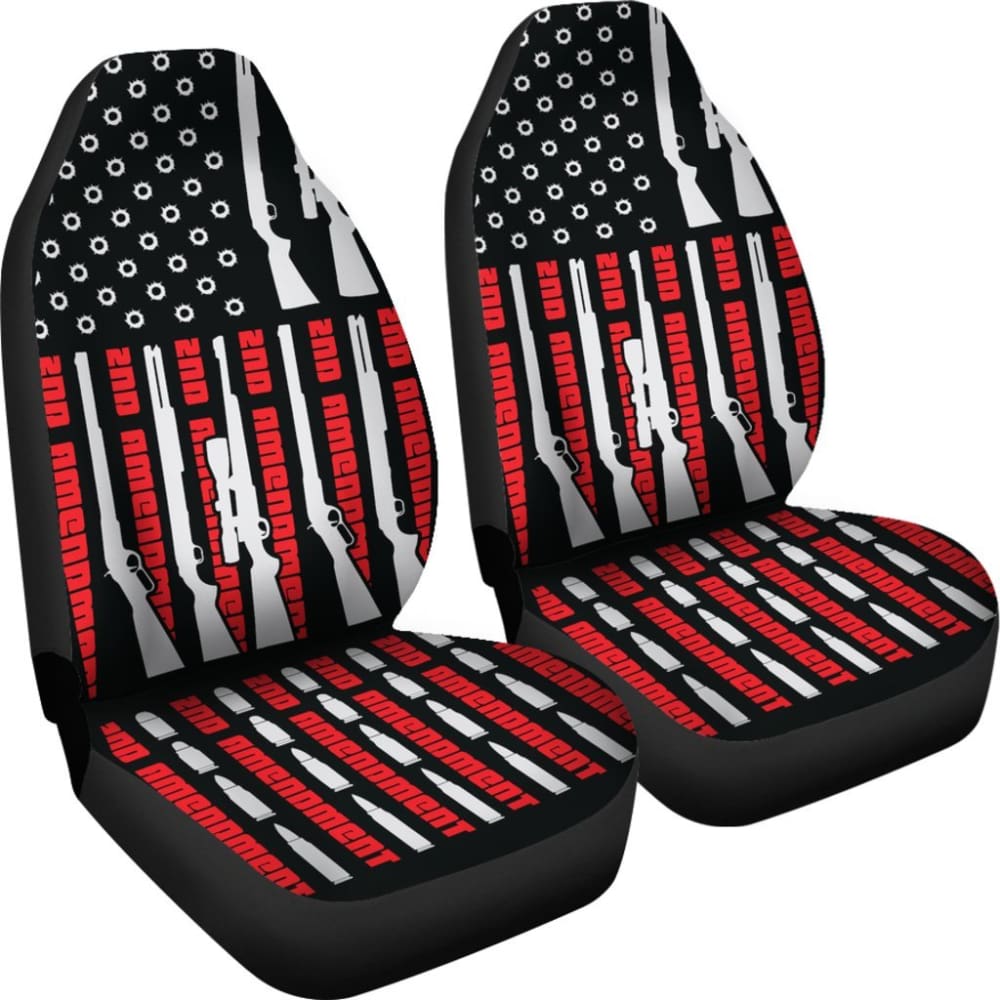 2nd Amendment Guns & Bullets Car Seat Covers - Patriotic Truck & SUV Accessories for Hunting, Range Days & Outdoor Adventures