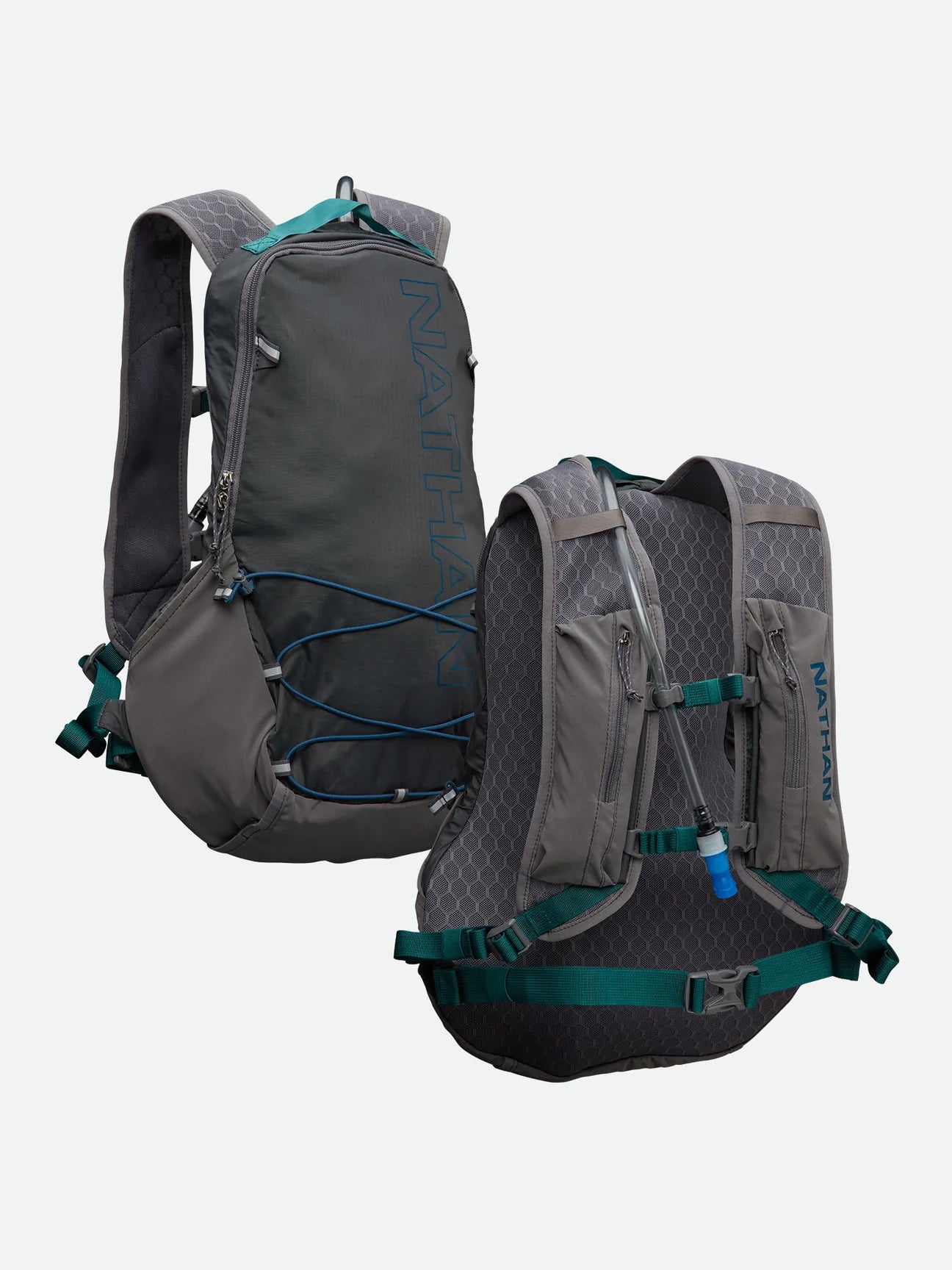 10L Hydration Pack for Hiking & Running - Lightweight Crossover Backpack with Water Bladder (Charcoal/Marine Blue) - Perfect for Outdoor Adventures, Camping & Travel