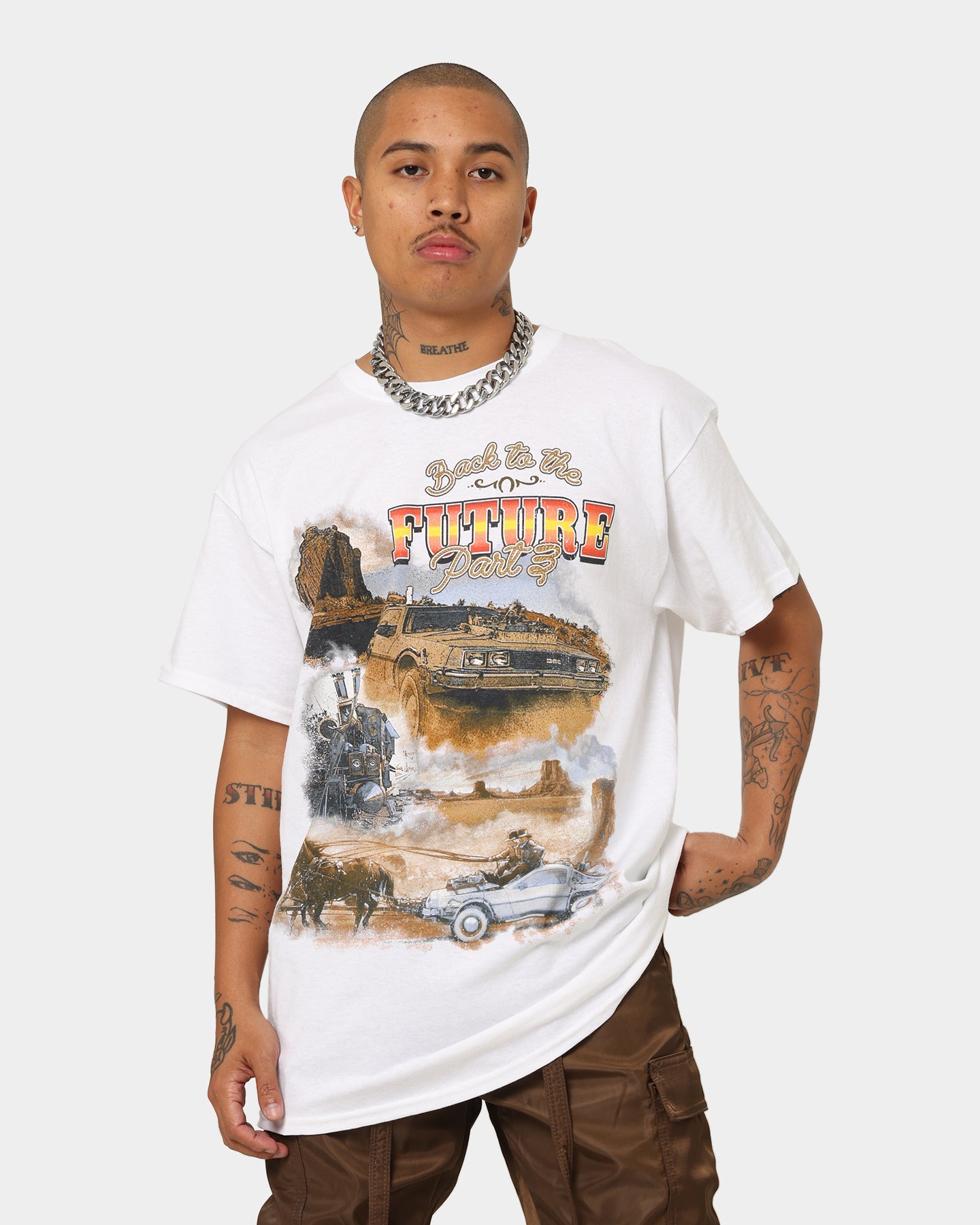 Back To The Future 3 Vintage T-Shirt - Retro Movie Tee - White Cotton T-Shirt - Perfect for 80s Fans, Cosplay & Casual Wear
