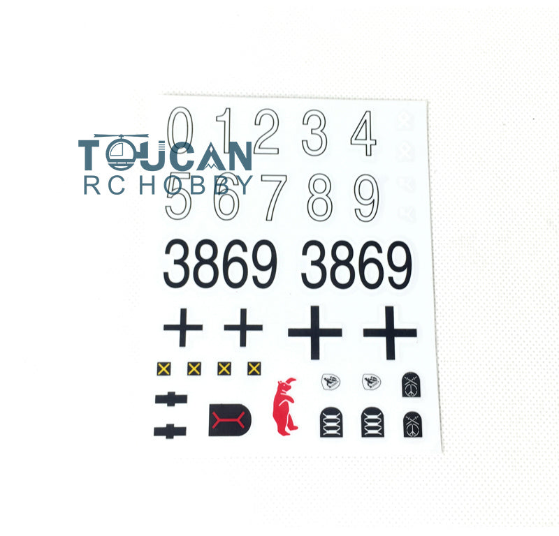 1/16 Scale Henglong Jadpanther RC Tank Model 3869 - Plastic Parts Bag with Decoration Decals & Rear Panel Spare Parts | Perfect for RC Tank Enthusiasts, Military Collectors and DIY Model Builders