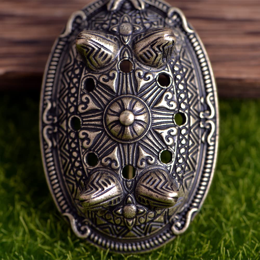 Norse Viking Brooch for Men - Turtle Talisman Jewelry, Viking Style Accessory Gift for Him - Perfect for Costumes, Historical Reenactments & Norse Culture Enthusiasts