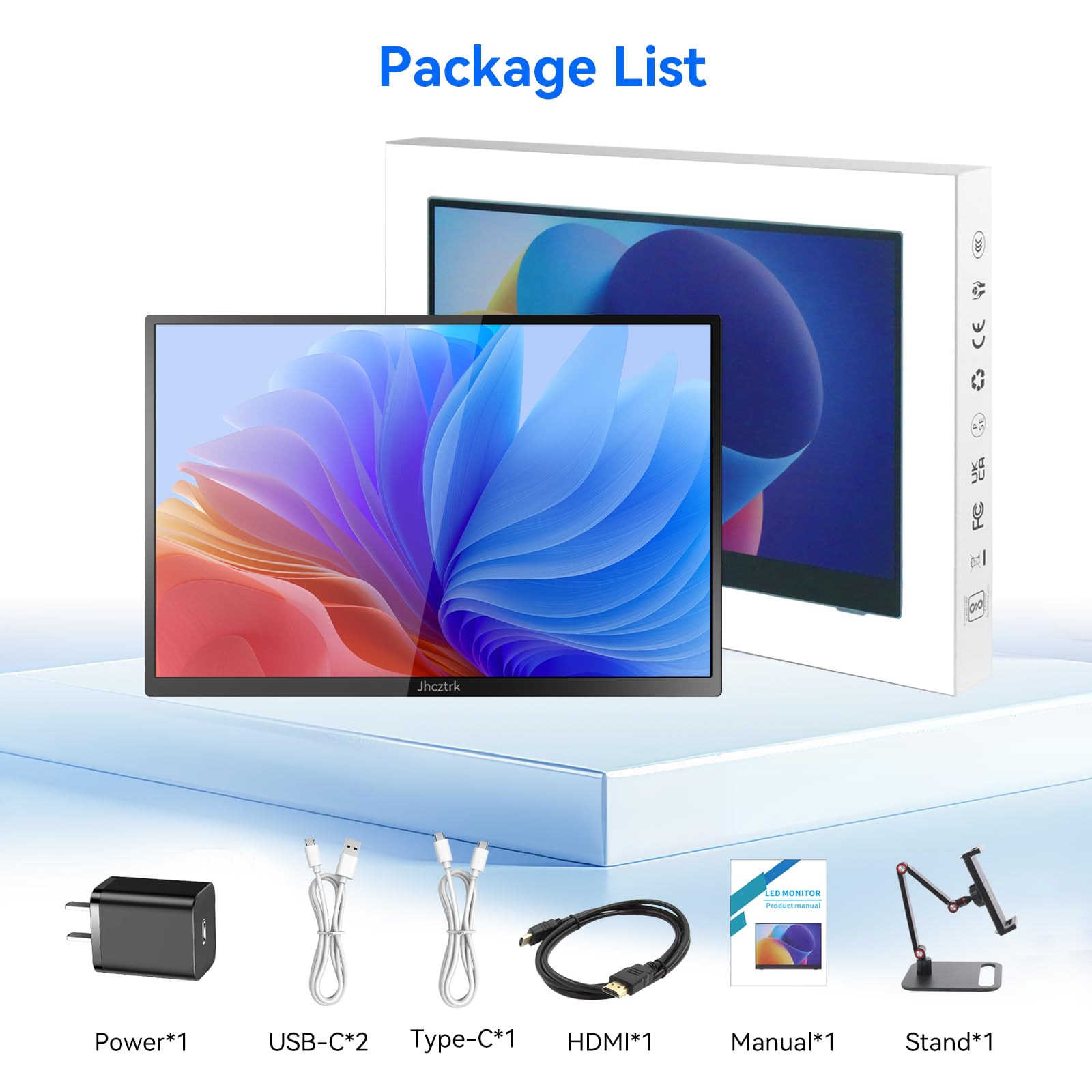 14 Inch Portable Touchscreen Monitor - 1200P FHD IPS HDR Gaming Display, Ultra Slim Bezel-Less Design with Built-in Speakers, VESA Mount Compatible for Laptop, Mac, PC, Xbox, PS5, Nintendo Switch - Perfect for Travel, Work & Gaming