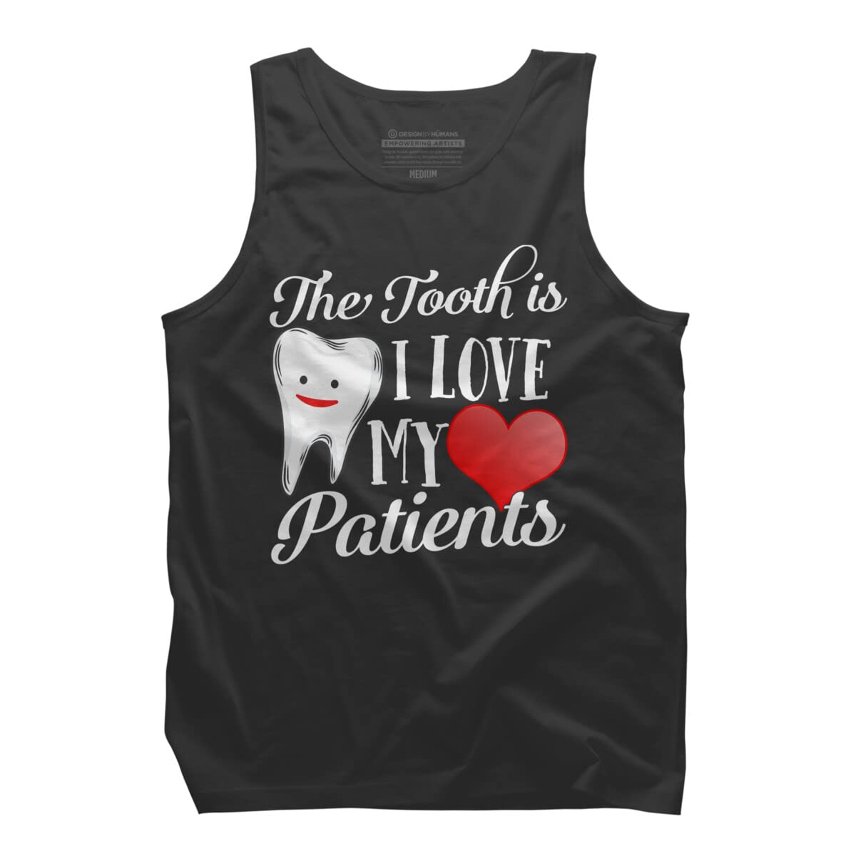 Design By Humans Men's Dentist Appreciation Tank Top - Funny 'I Love My Patients' Valentine's Day Gift for Dentists - Perfect for Dental Clinics, Valentine's Day & Casual Wear