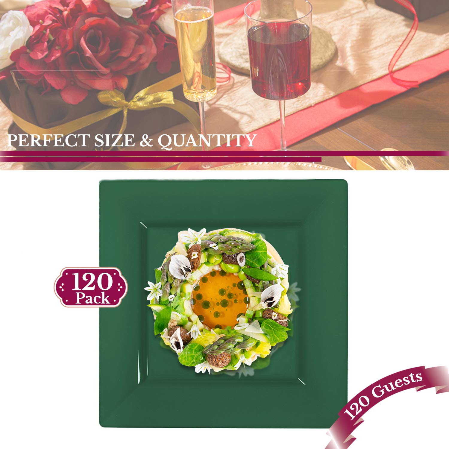 Heavy Duty Disposable Plastic Plates - 9.5