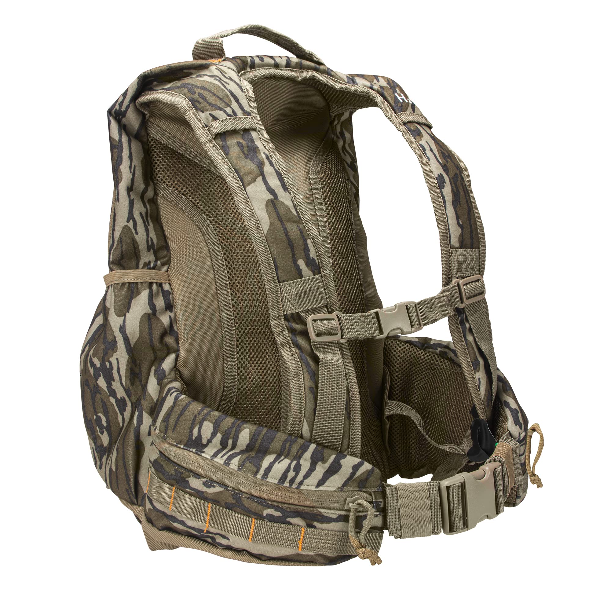 North Mountain Gear Camouflage Hunting Backpack - Waterproof Bow & Rifle Compatible Hunting Bag (Mossy Oak Bottomland) - Perfect for Deer Hunting, Turkey Hunting & Outdoor Adventures