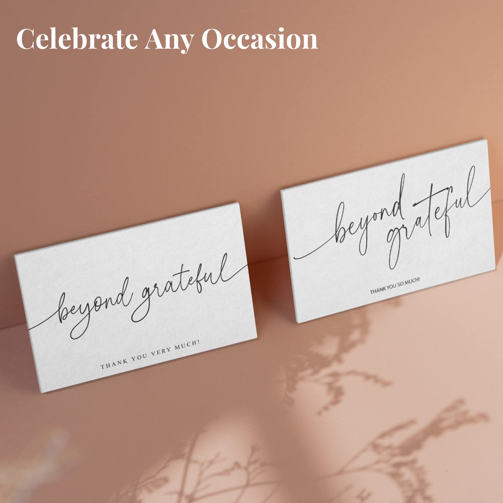 100 Pack Thank You Cards with Kraft Envelopes & Stickers - 4x6 Inch Minimalist Greeting Cards for Business, Baby Shower, Wedding, Graduation - Perfect for Expressing Gratitude in Professional & Personal Occasions