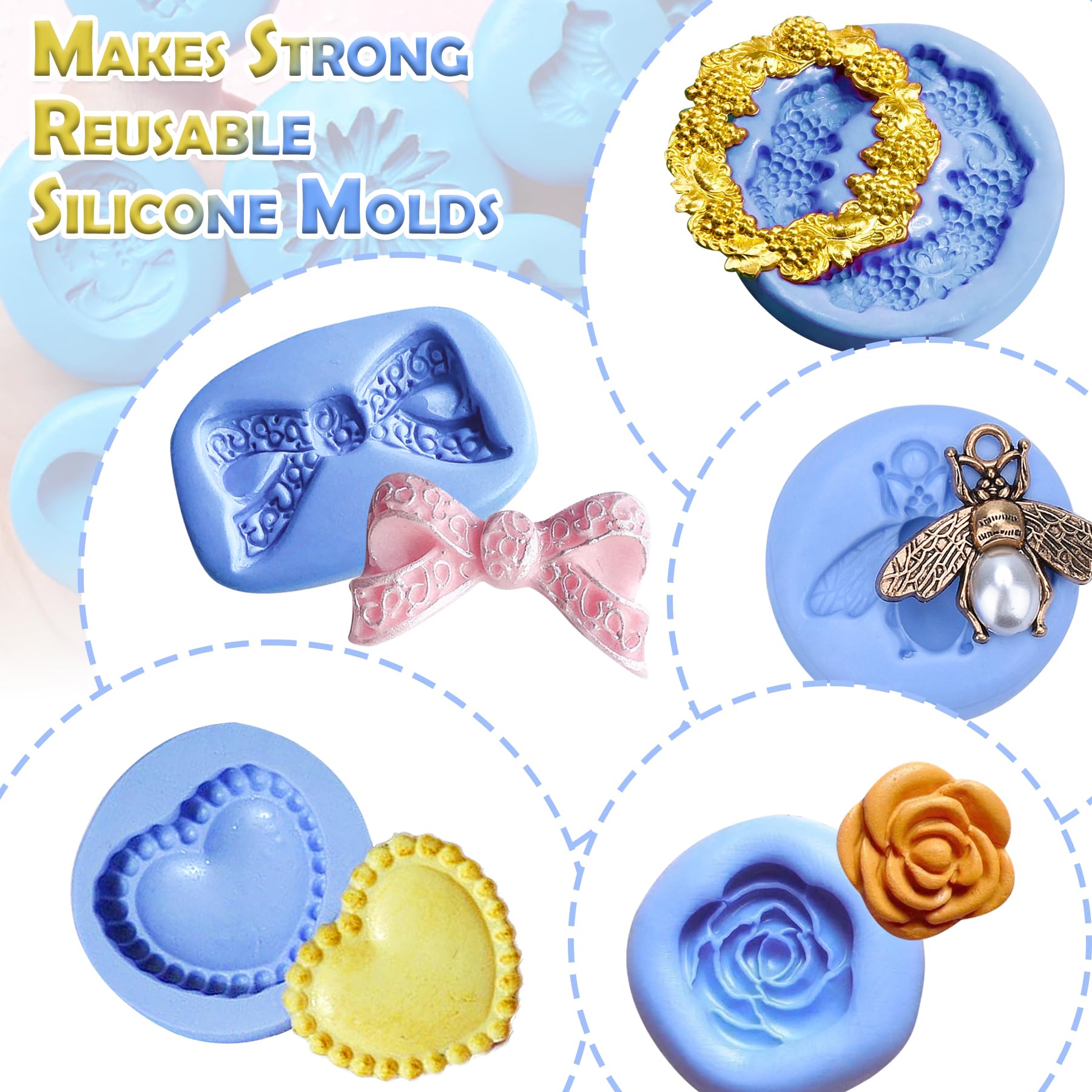 Premium Silicone Mold Making Putty Kit - 7/8 LB Fast-Curing Flexible Silicone for DIY Casting, Resin, Soap & Candle Molds - Easy 1:1 Mix Ratio, Reusable - Perfect for Crafting, Jewelry Making & Home Decor Projects