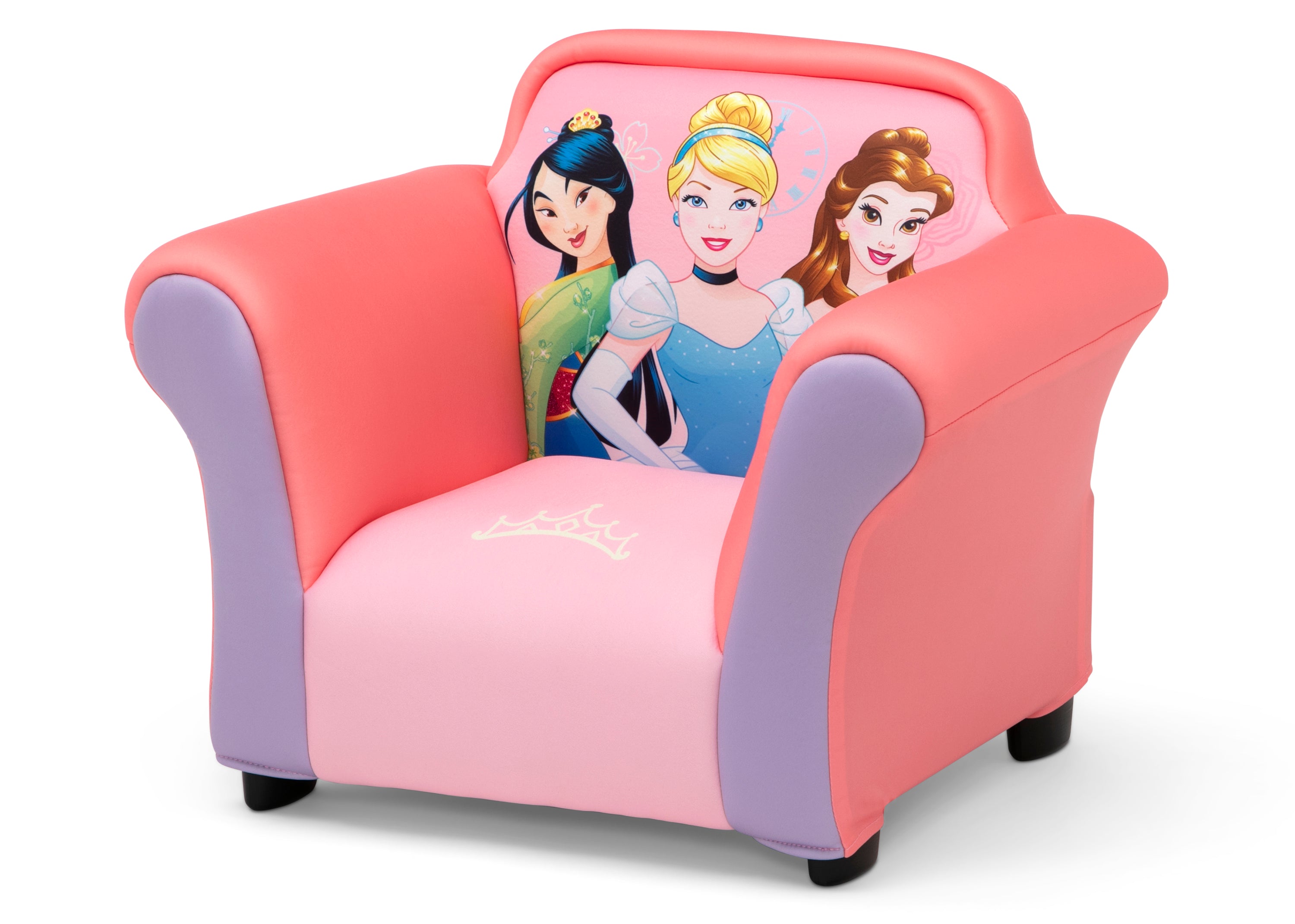 Disney Princess Upholstered Chair for Kids - Pink Velvet Accent Chair with Gold Details - Perfect for Bedroom, Playroom & Reading Nook