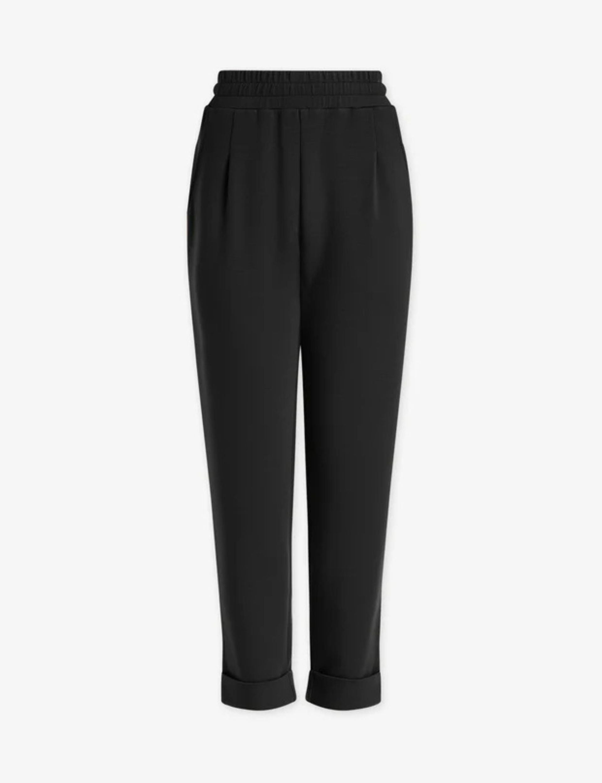 Rolled Cuff Pants for Women - Stretch Comfortable Ankle Pants in Black Size 25 | Perfect for Casual Wear, Office & Travel