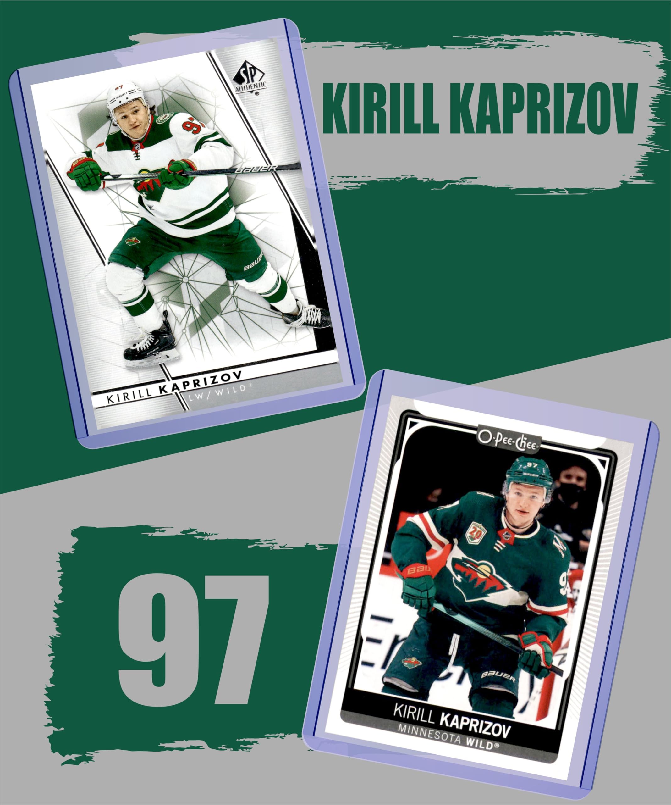 Kirill Kaprizov Minnesota Wild Hockey Cards (5-Pack) - Collectible NHL Trading Cards for Fans & Gift Ideas - Perfect for Sports Memorabilia Collections & Hockey Enthusiasts