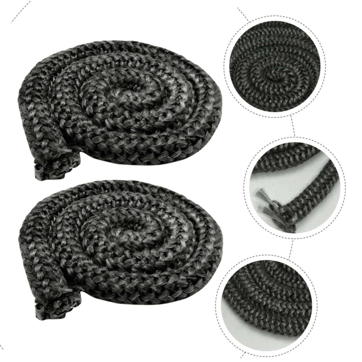 ULDIGI 2-Pack 1/4 Inch Fireplace Door Gasket - High Temperature Fiberglass Seal for Wood Stove, Fireplace & Pellet Stove Accessories - Flame Resistant, Durable Replacement for Wood Burning Stoves (Perfect for Sealing Gaps & Preventing Smoke Leaks)