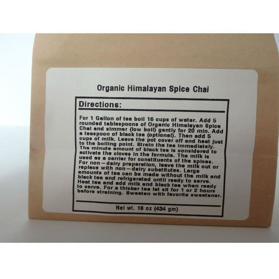 Organic Himalayan Spice Chai Tea - 1lb Bag | Premium Loose Leaf Black Tea Blend with Cinnamon, Cardamom & Cloves | Perfect for Morning Boost, Afternoon Relaxation & Cozy Evenings