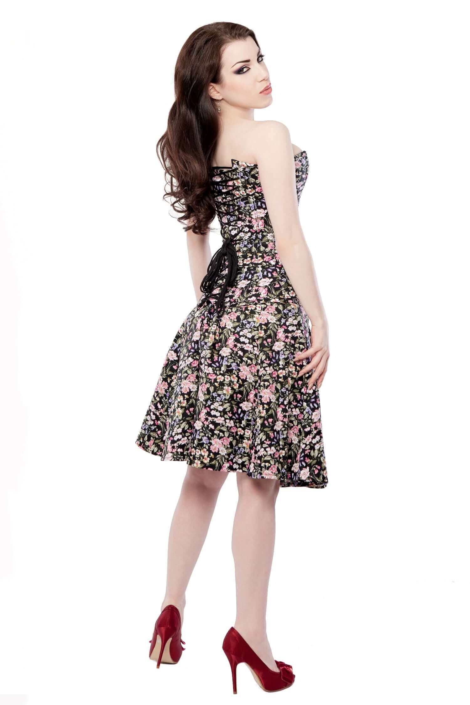 Playgirl Black Floral Circle Skirt - Women's A-Line Swing Skirt for Casual Wear, Party & Summer Outfits