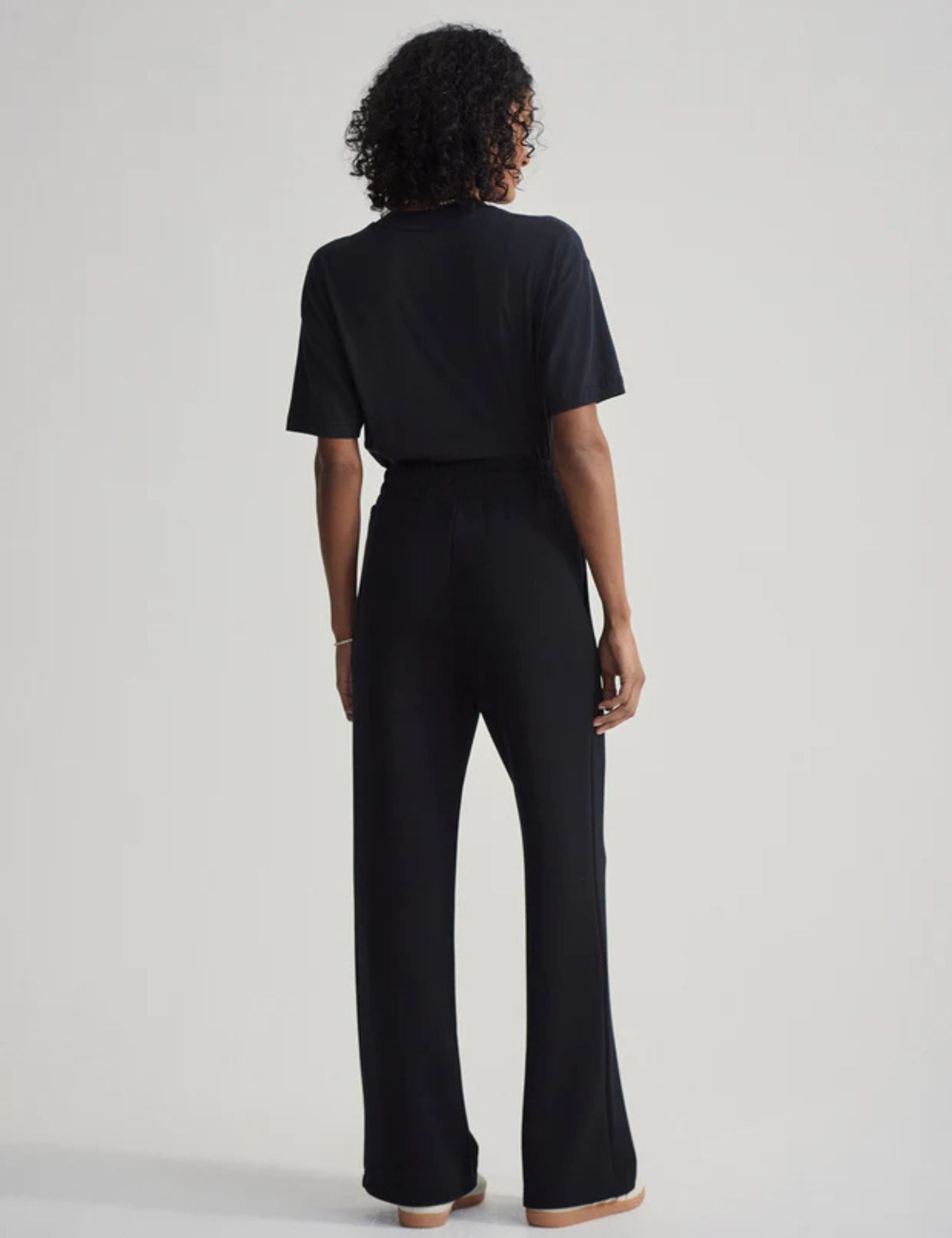 Women's High Waist Wide Leg Pants Size 30 in Black - Comfortable Stretch Fabric for Work, Office & Casual Wear
