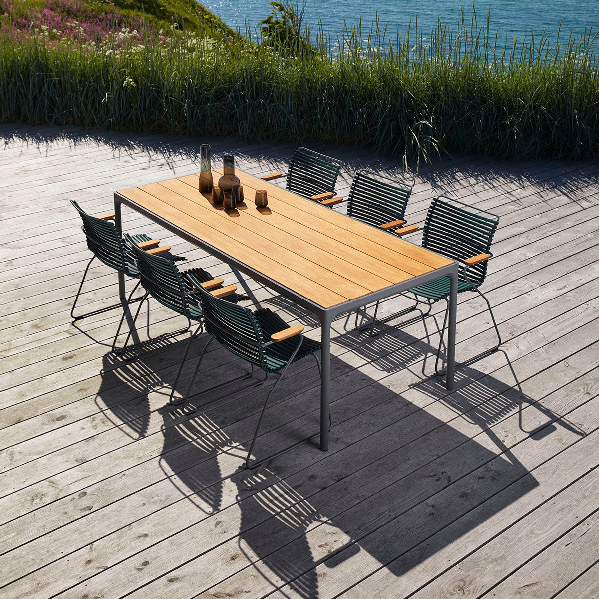 4-Piece Rectangular Outdoor Dining Table Set - Durable Weather-Resistant Patio Furniture for Garden, Backyard, and Poolside Gatherings