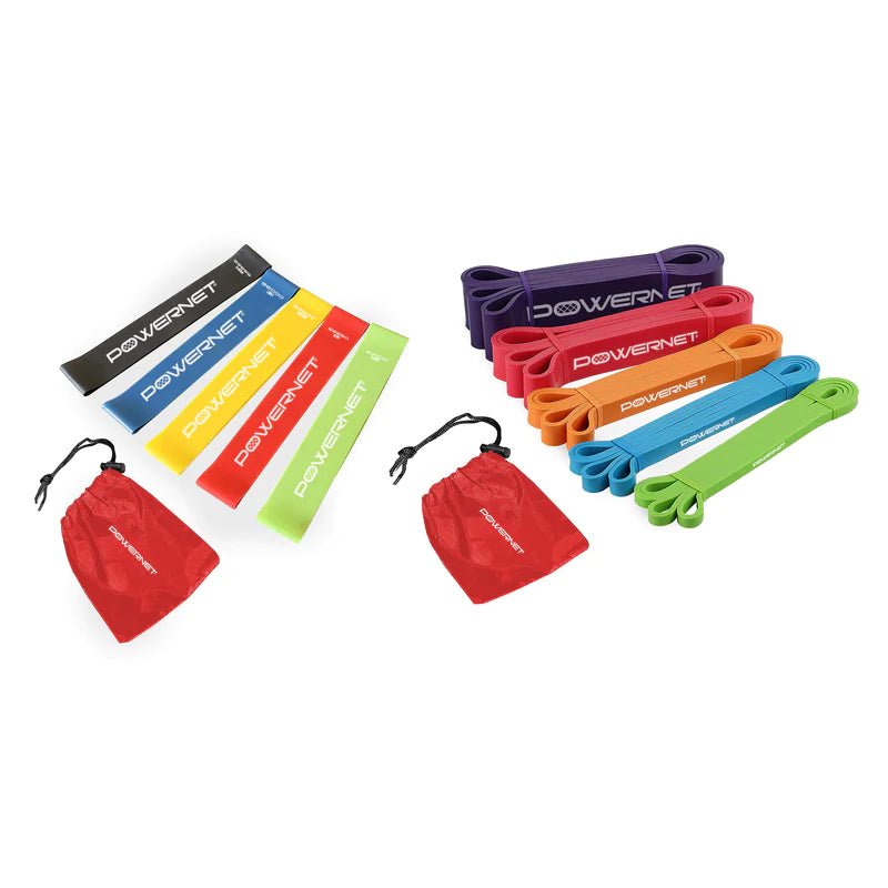 PowerNet Resistance Loop Exercise Bands for Strength Training, Yoga, Pilates & Physical Therapy - Latex Free Fitness Bands for Home Gym, Workout & Rehabilitation
