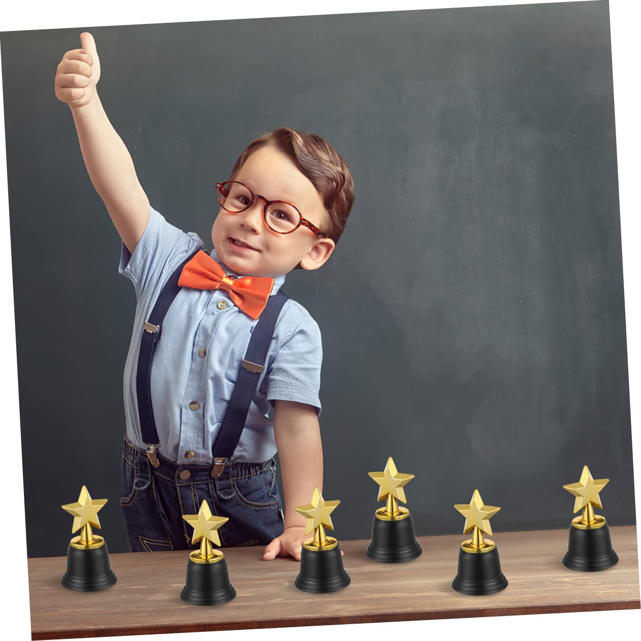 KICHOUSE 5-Piece Mini Trophy Set - Sports Awards, Kids Toys & Adult Collectibles - ABS Plastic Decor for Party Favors, Game Room, Office Desk & School Rewards