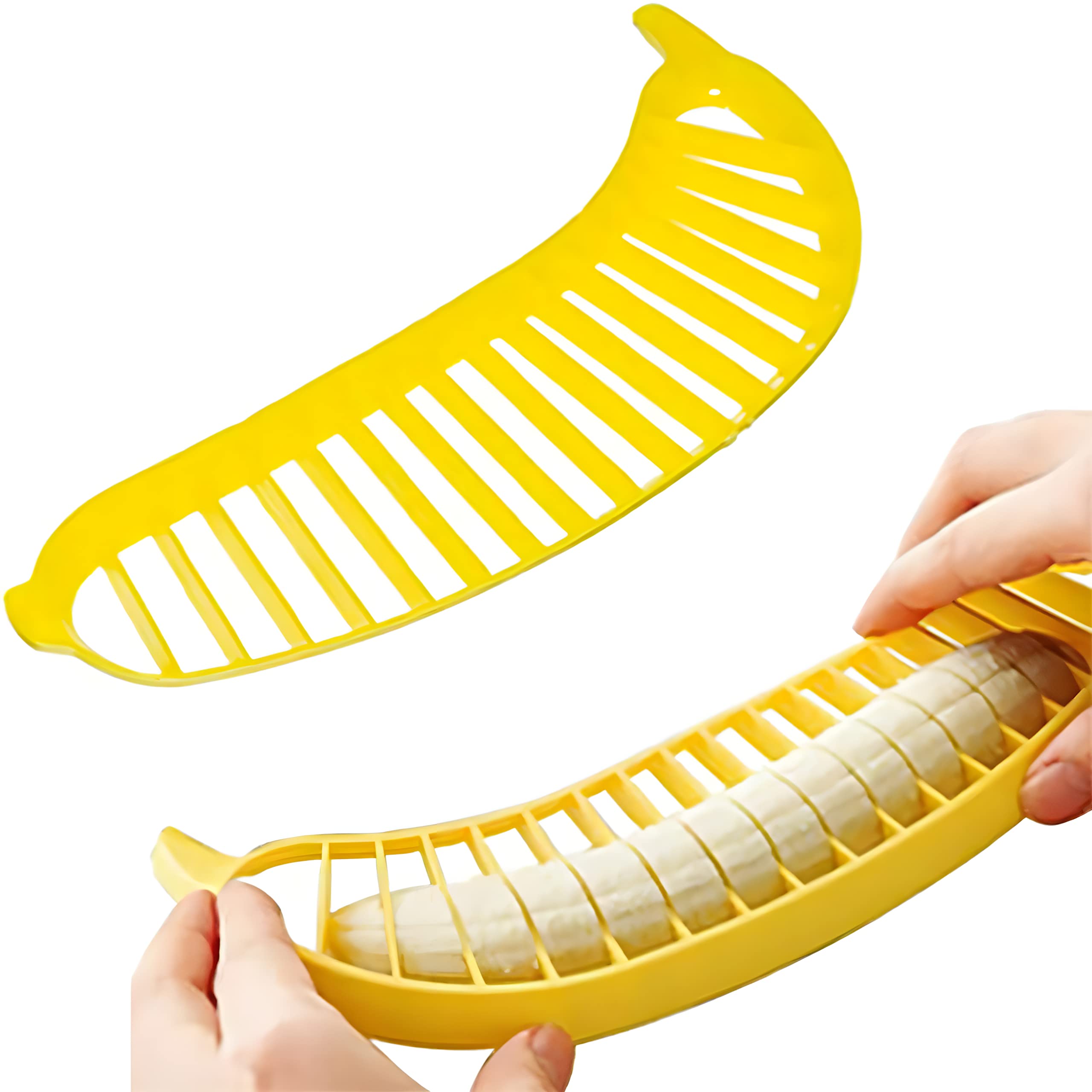 Guyuyii Banana Slicer - Quick & Safe Banana Cutter for Even Slices | Easy Kitchen Gadget for Kids & Adults | Perfect for Snacks, Fruit Salads, Desserts & Meal Prep | Ideal for Breakfast, Smoothie Bowls & Baby Food Preparation