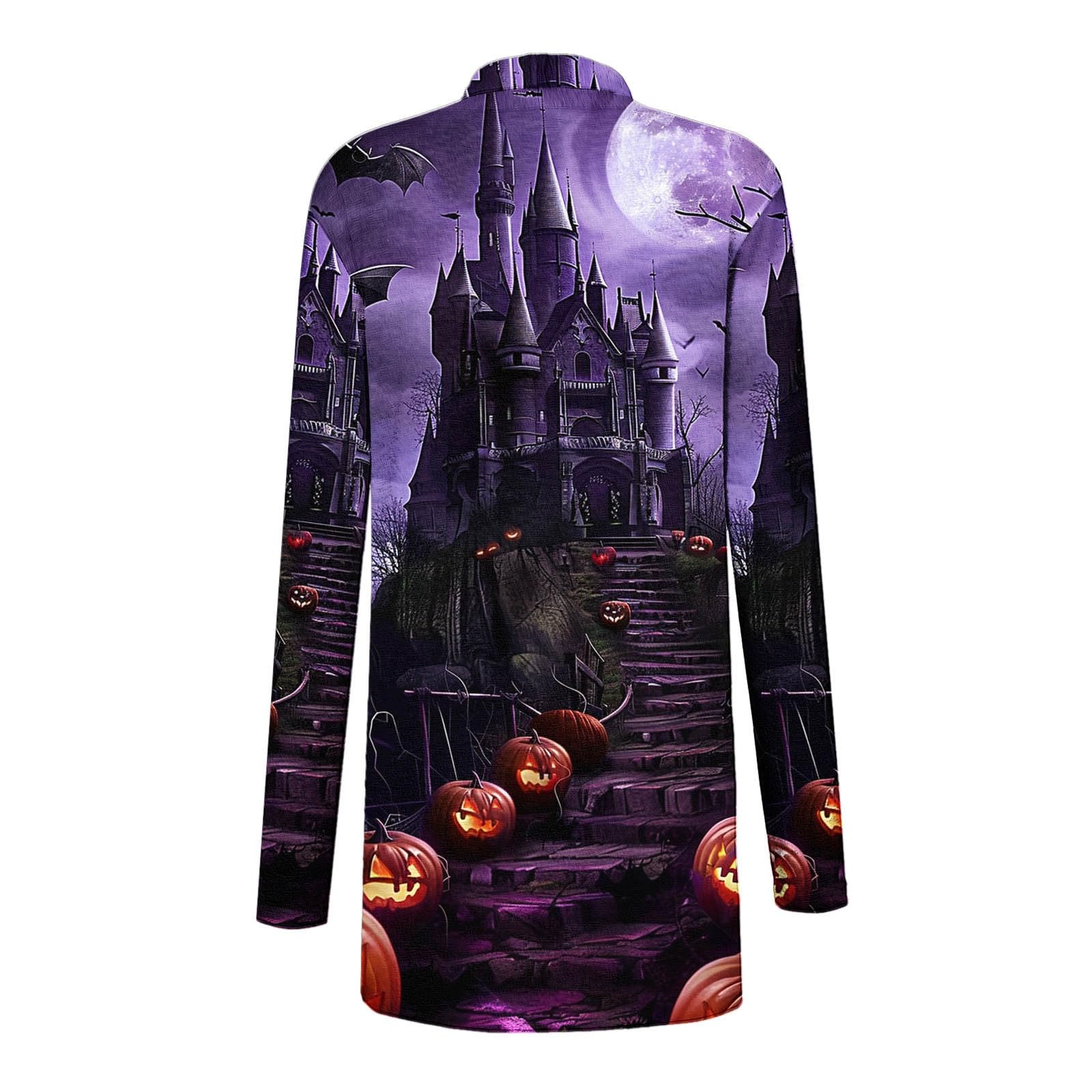 Vintage Halloween Cardigans for Women - Cozy Long Sleeve Knit Sweater Jacket | Fall Fashion, Casual Outfits & Dressy Occasions | Perfect for Pumpkin Patch Visits, Halloween Parties and Autumn Layering