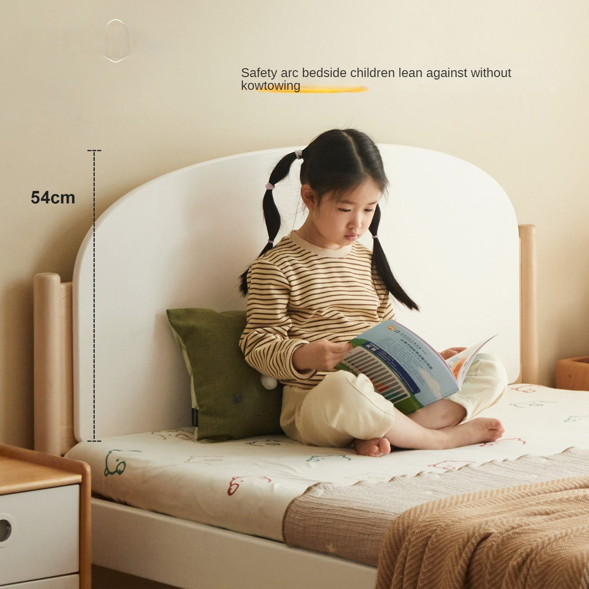 Solid Wood Poplar Kids Bed for Boys & Girls - Durable & Safe Children's Bedroom Furniture for Toddler to Teen Years