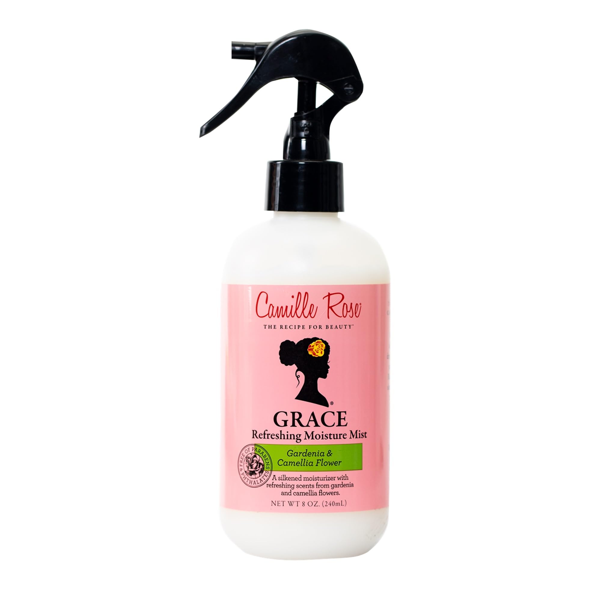 Camille Rose Grace Refreshing Moisture Mist - 8 oz Hydrating Hair Spray for Dry, Curly & Natural Hair | Perfect for Daily Hydration, Post-Workout Refresh & Travel