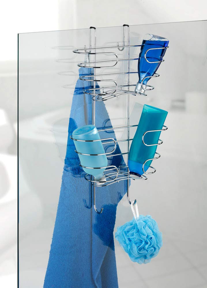 WENKO Shampoo Shelf Organizer - Rustproof Stainless Steel Bathroom Storage for Shower Caddy, Soap Holder & Toiletries - Perfect for Small Spaces & Apartment Bathrooms